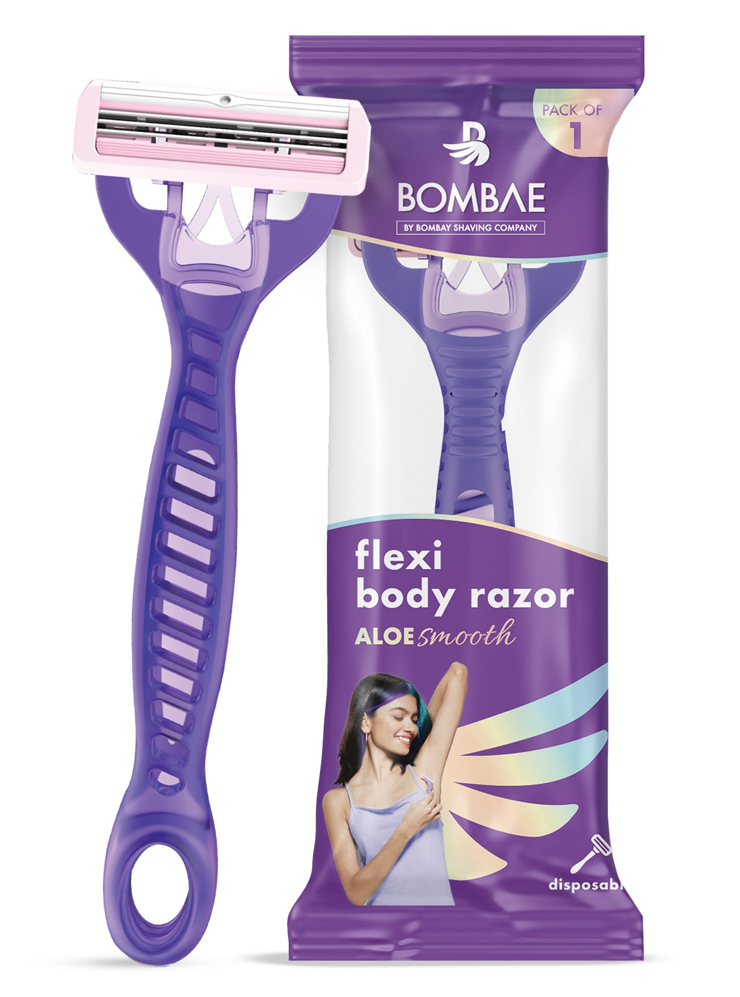 Bombae Flexi Body Razor For Women with Aloe Vera and Vitamin E (Pack of 1)