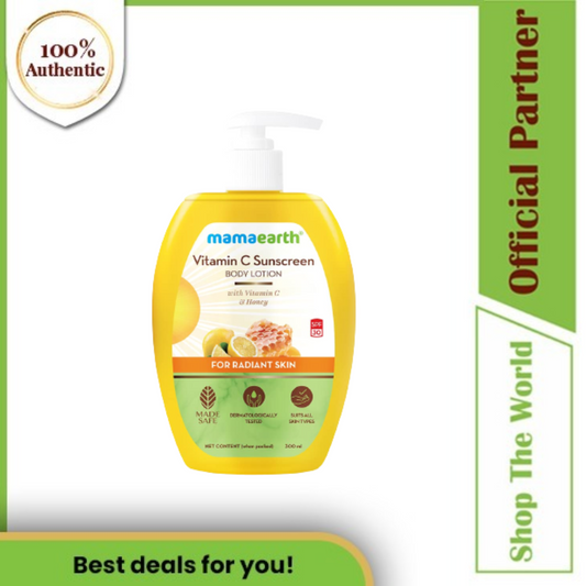 Mamaearth Radiant Skin Vitamin C Sunscreen Body Lotion SPF 30 with Vitamin C & Honey  -300 ml