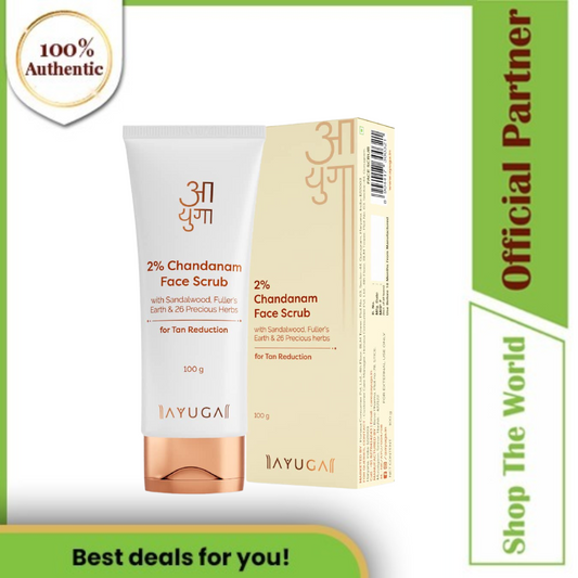 Ayuga Tan Reduction 2% Chandanam Face Scrub with Sandalwood and Fuller's Earth - 100 gm
