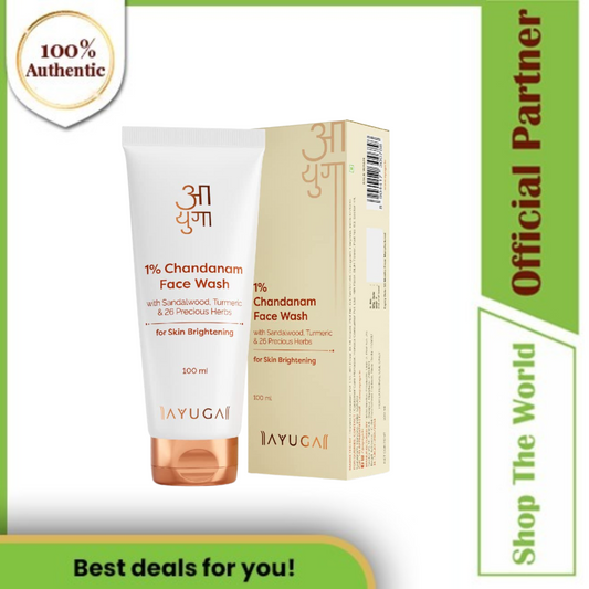 Ayuga Skin Brightening 1% Chandanam Face Wash, with Sandalwood, Turmeric & 26 Precious Herbs - 100 ml