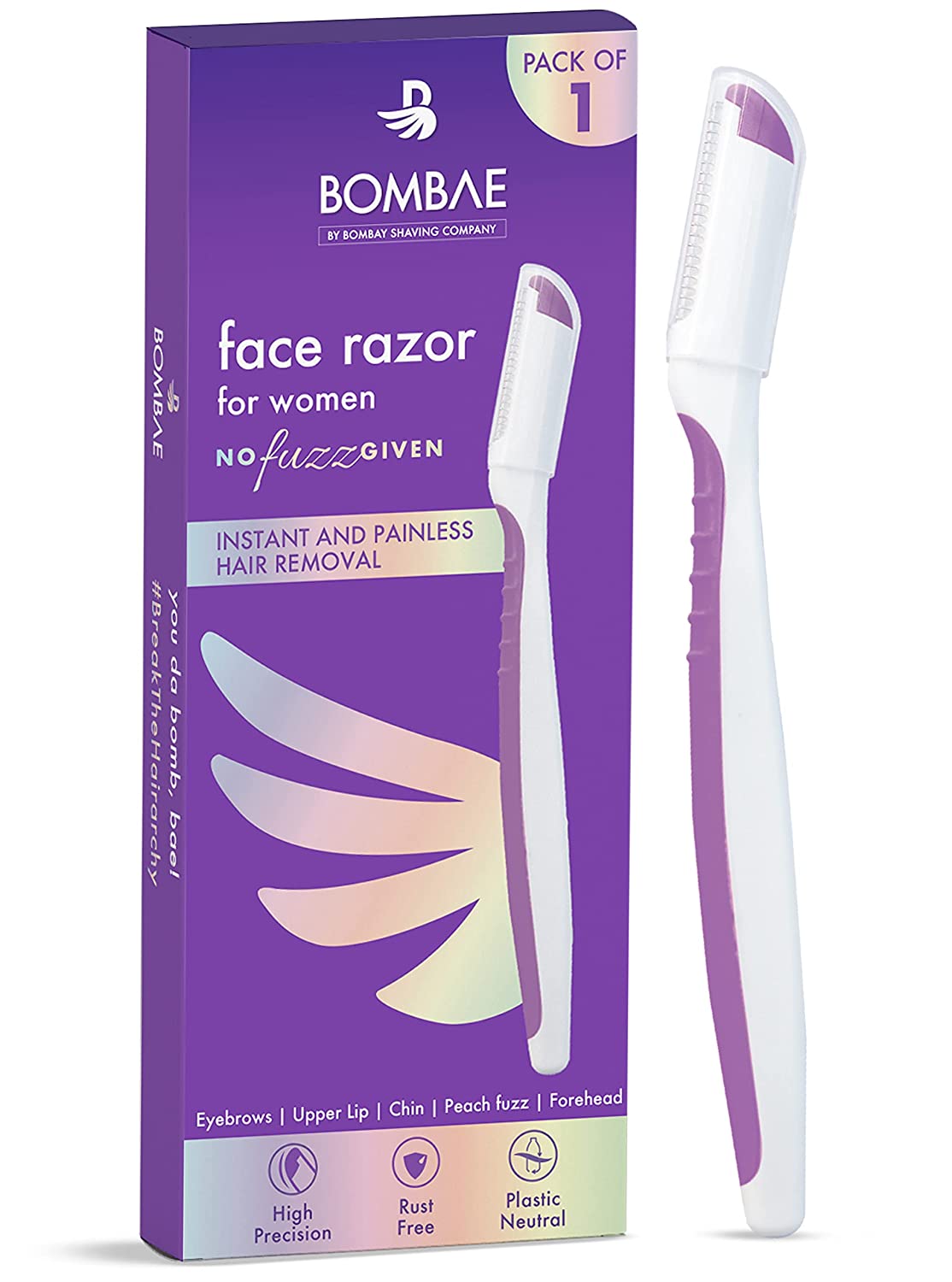 Bombae Instant and Painless Facial Hair removal Razor for Women (Pack of 1)