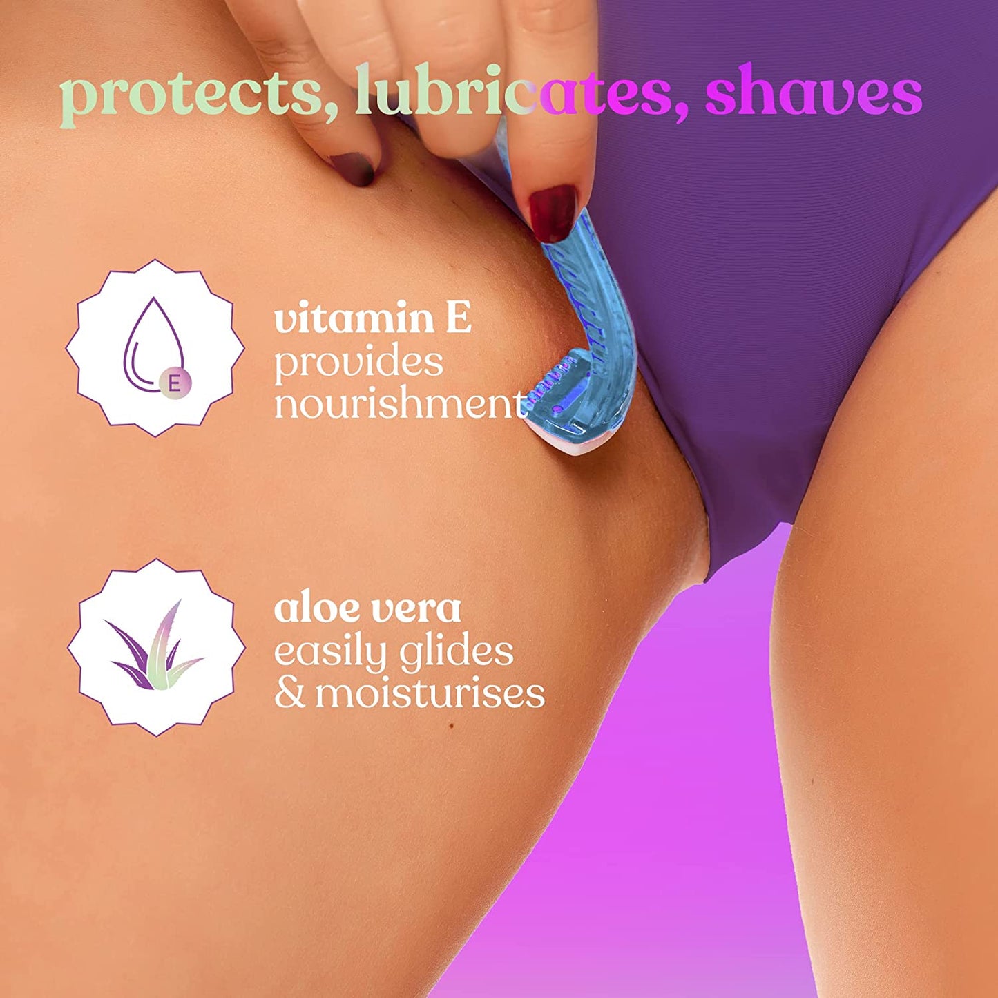 Bombae Irritation-free Bikini Razor for Women with Aloe Vera and Vitamin E (Pack of 2)