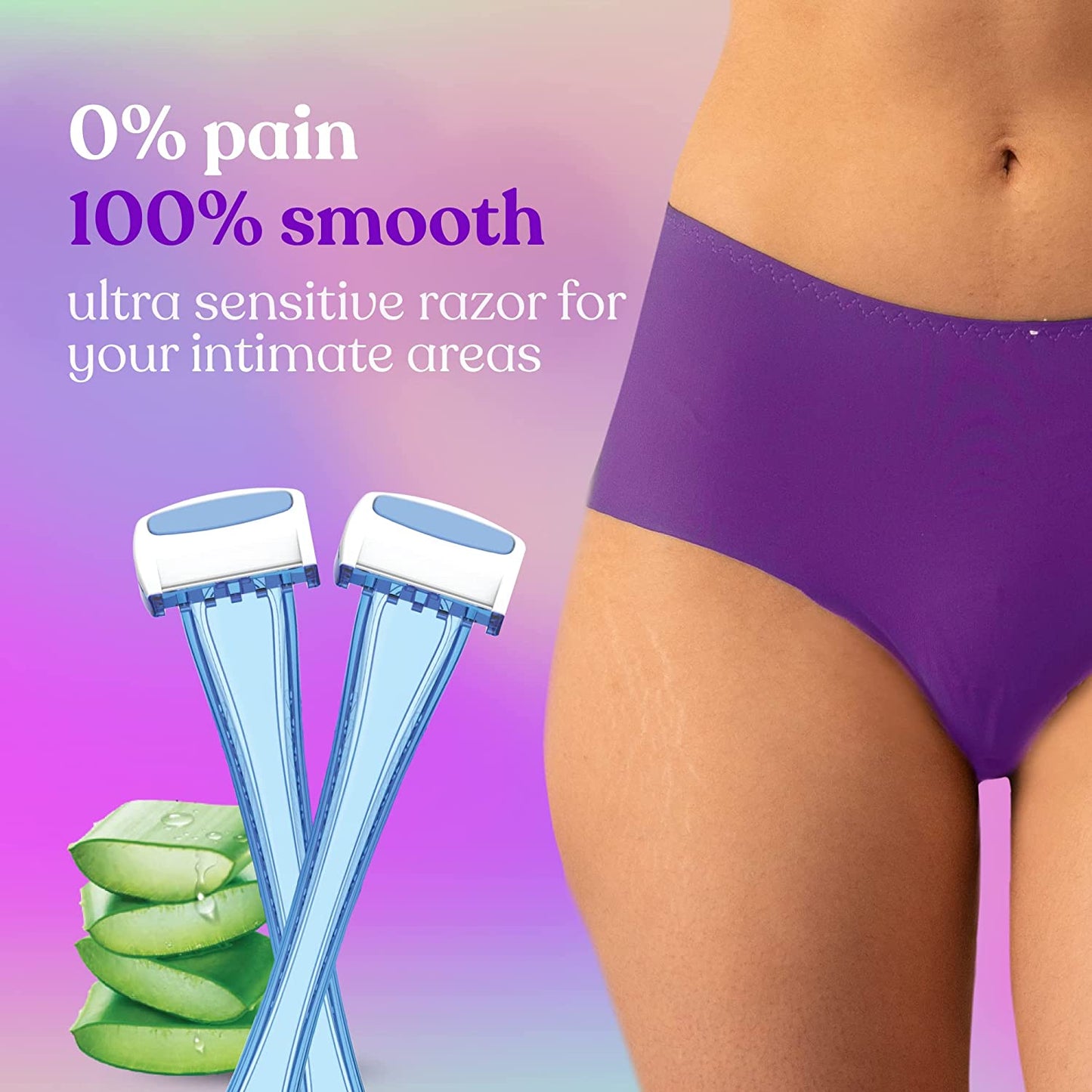Bombae Irritation-free Bikini Razor for Women with Aloe Vera and Vitamin E (Pack of 2)