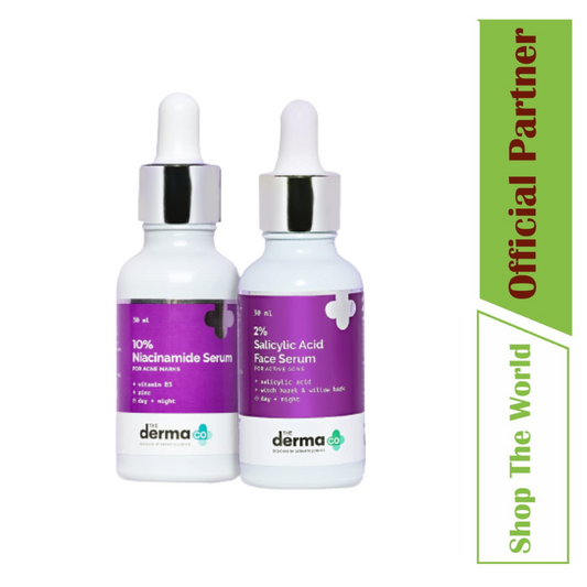 The Derma Co No More Acne & Acne Marks Combo(2% Salicylic Acid Face Serum + 10% Niacinamide Face Serum) - 30 ml each