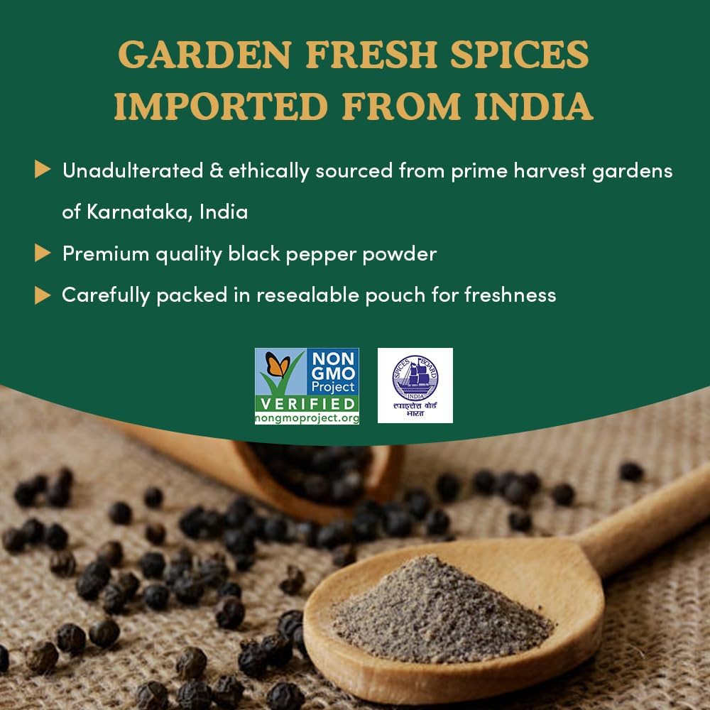 Vahdam Spice Train Organic Black Pepper Powder (283g/10OZ)