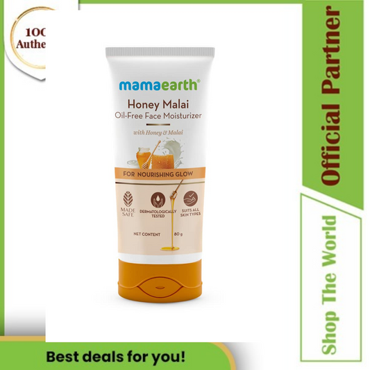 Mamaearth Nourishing Glow Honey Malai Oil-Free Face Moisturizer with Honey and Malai - 80 g