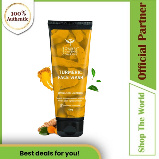 Bombay Shaving Company Tan Removal & Skin Lightening Turmeric Face Wash with Saffron Extracts - 100 gm  (Expiring July 2024)