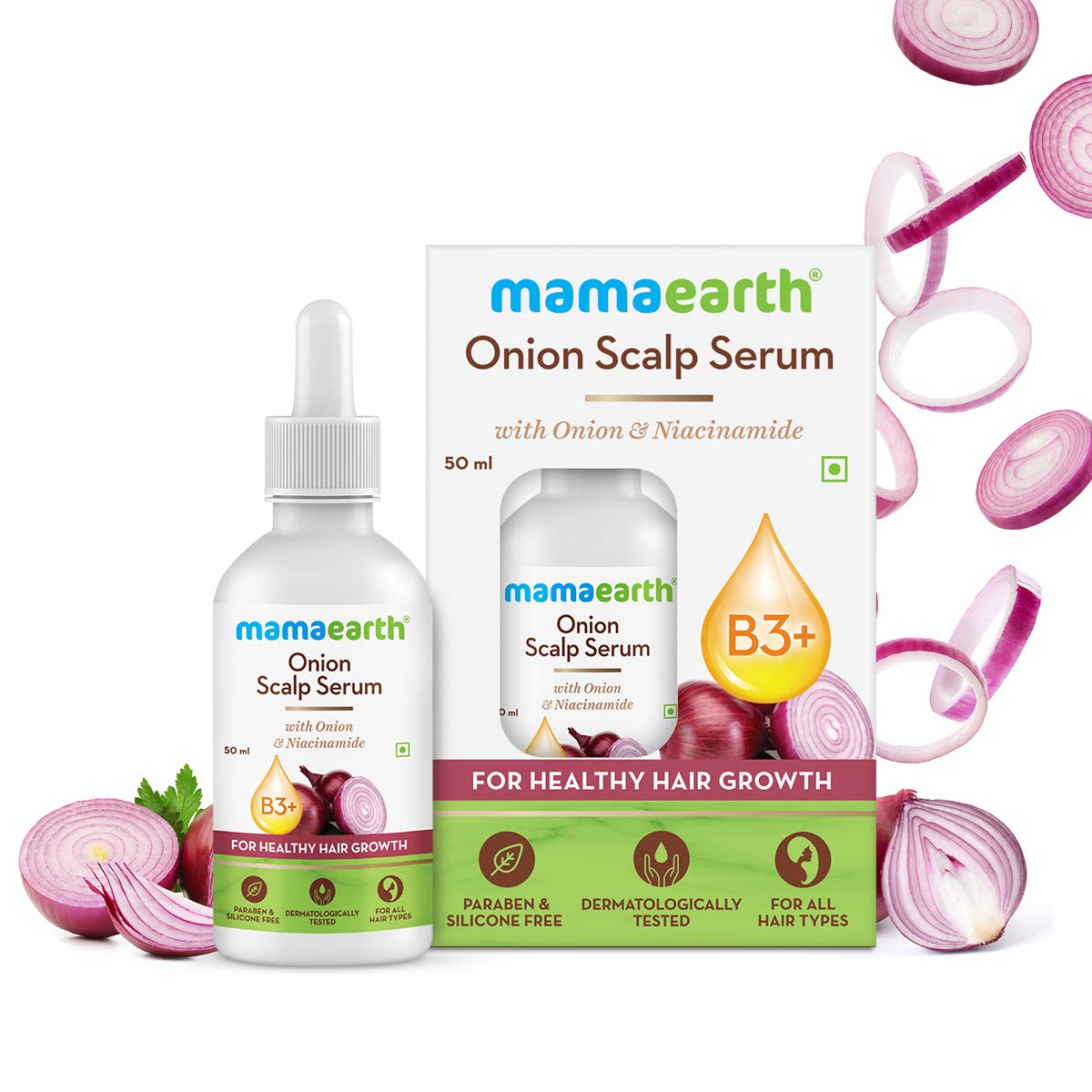 Mamaearth Onion Anti Hair Fall Total Regime - Scalp Serum 50 ml+ Hair Oil 150 ml +Shampoo&Conditioner 250ml+ Hair Serum 100ml