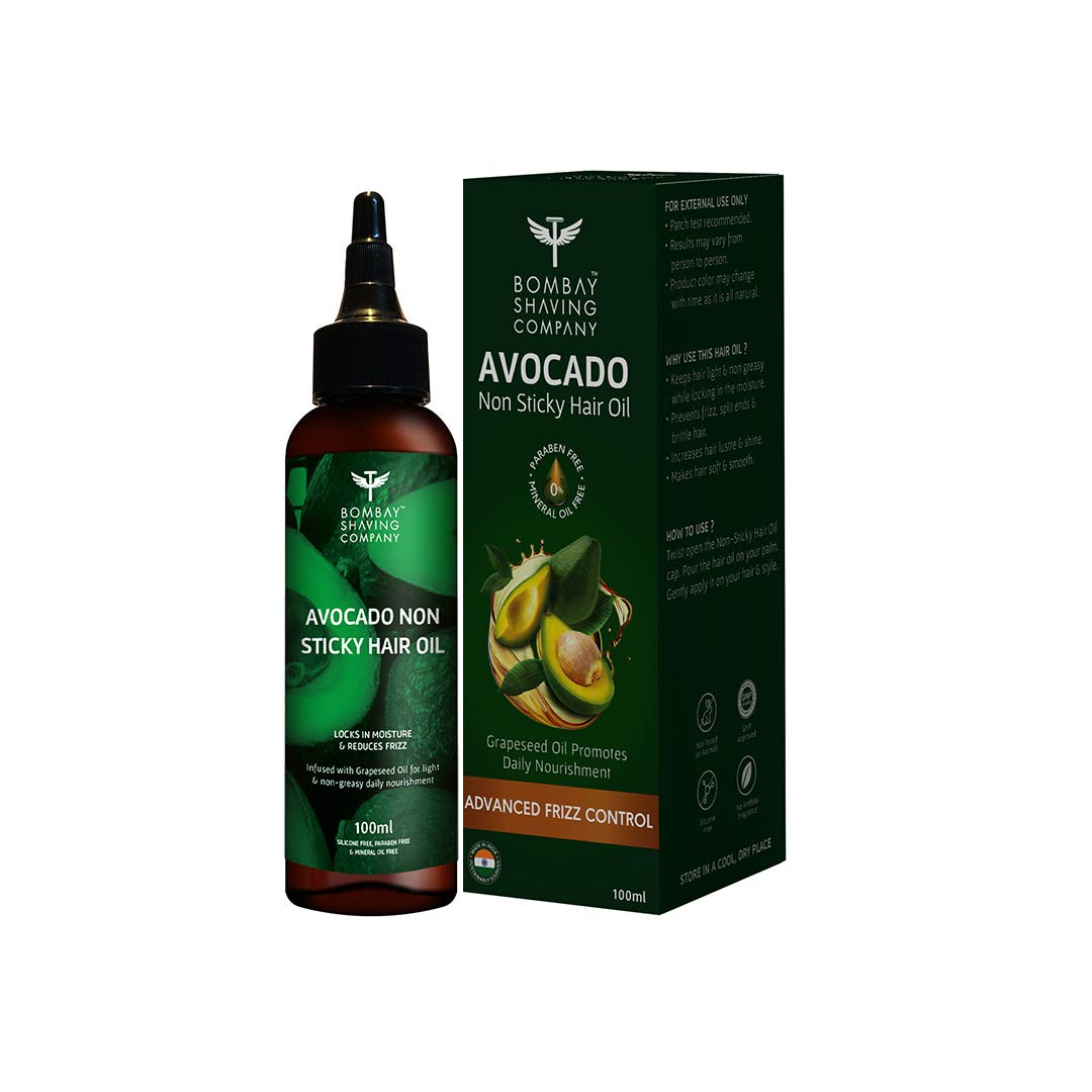 Bombay Shaving Company Non Sticky Hair Oil With Avocado and Grapeseed - 100 ml