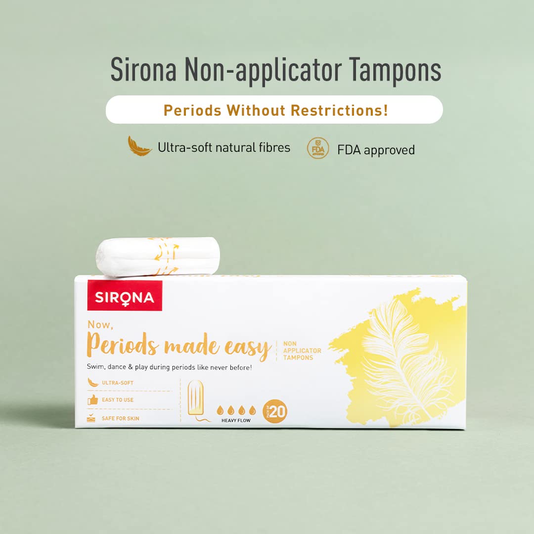 Sirona Non-Applicator Premium Digital Tampon for Heavy Flow - 20 Pcs