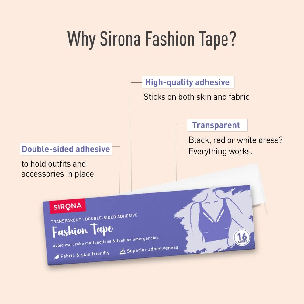Sirona Double Stick Women Fashion Tape Strips – 16 Strips