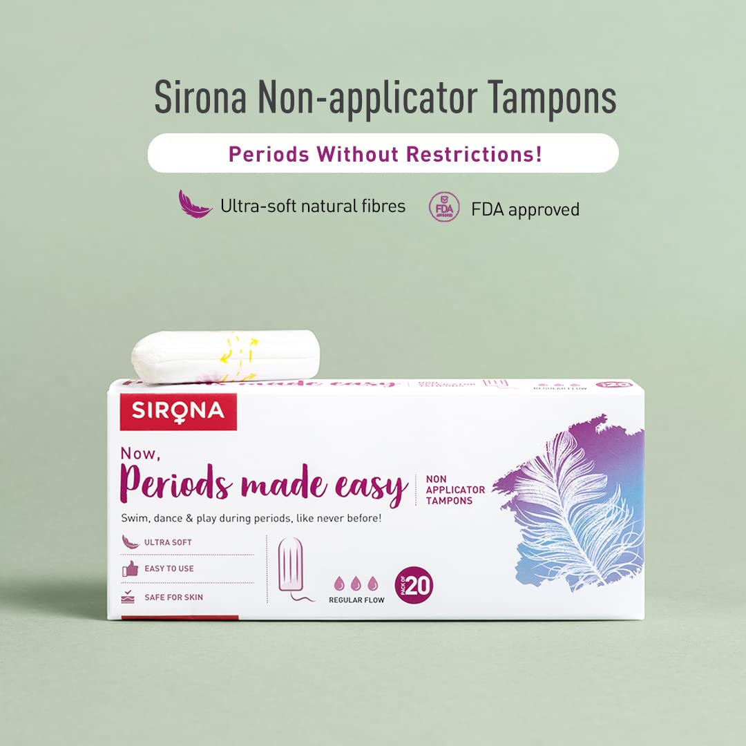 Sirona Non-Applicator Premium Digital Tampon for Medium Flow - 20 Pcs