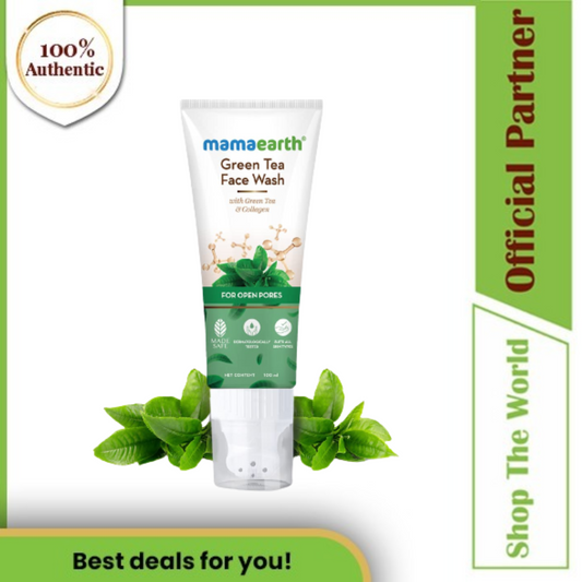 Mamaearth Pores Minimizing Green Tea Face Wash With  Collagen - 100 ml