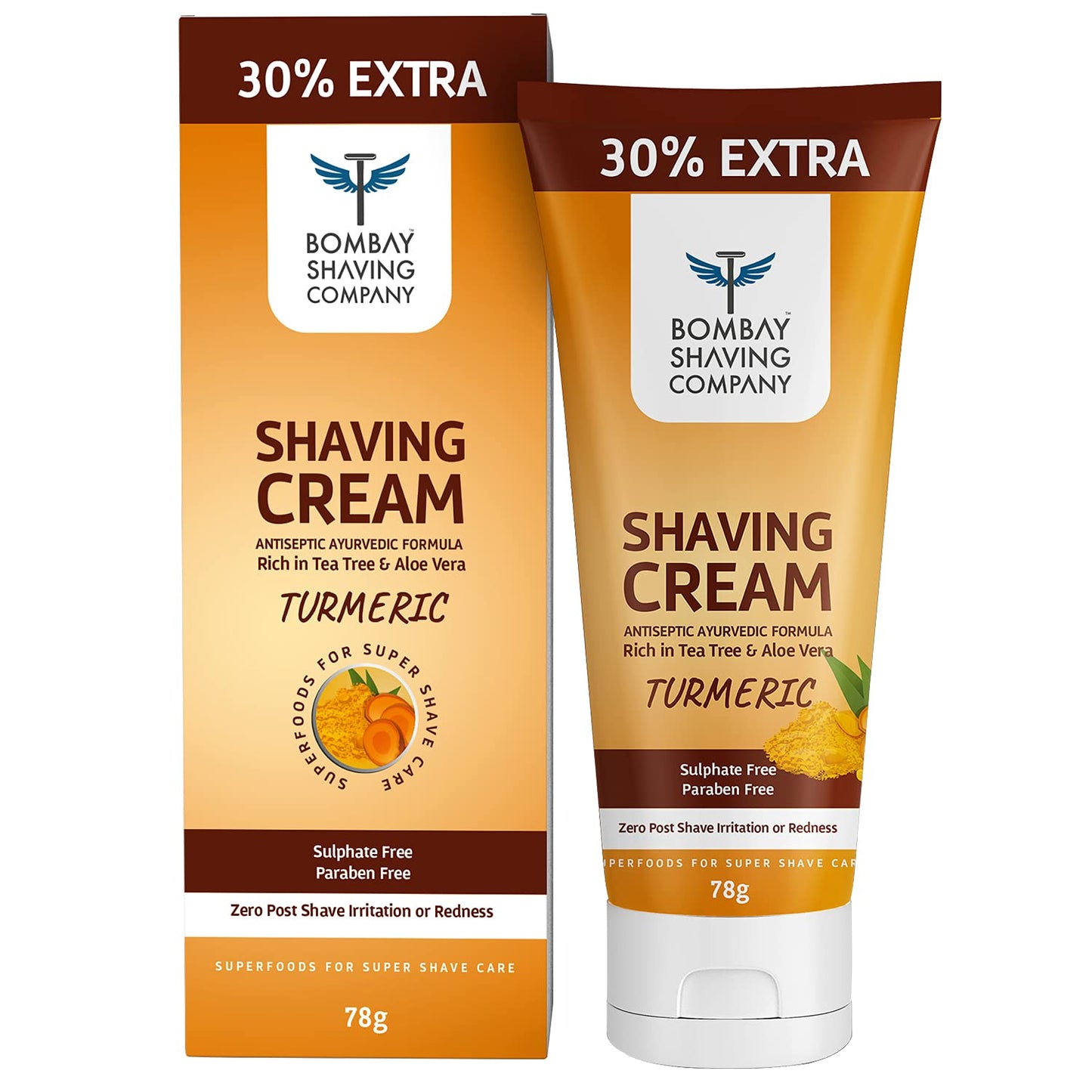 Bombay Shaving Company Shaving Duo (Charcoal Shaving Foam 266 ml + Turmeric Shaving Cream 78 gm)