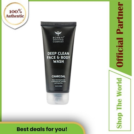 Bombay Shaving Company Impurities and Dirt Removal, Deep Clean Face & Body Wash with Activated Charcoal   - 200 ml (Expiring June 2024)