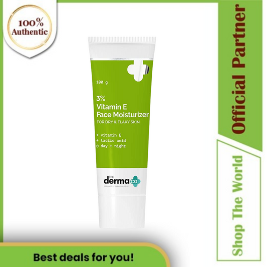 The Derma Co Anti Dry & Flaky Skin 3% Vitamin E Face Moisturizer With Vitamin E & Lactic Acid, 100 gm