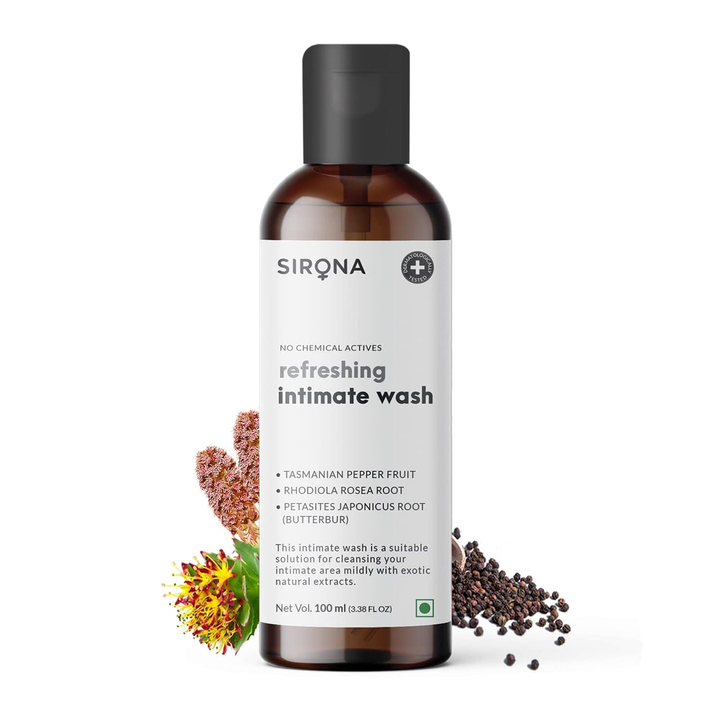 Sirona Refreshing Intimate Wash With No Chemical Actives - 100 ml