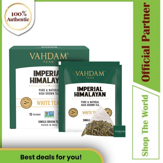 Vahdam Imperial Himalayan White Tea (15 Tea Bags)