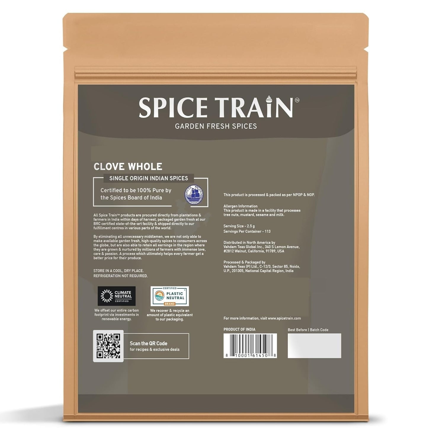 Vahdam Spice Train Organic Clove Whole (283g/10oz)