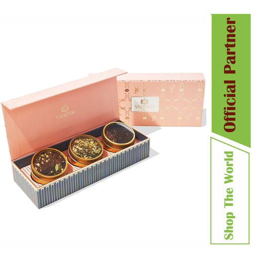 Vahdam Blush Assorted Teas Gift Box (3 Teas)