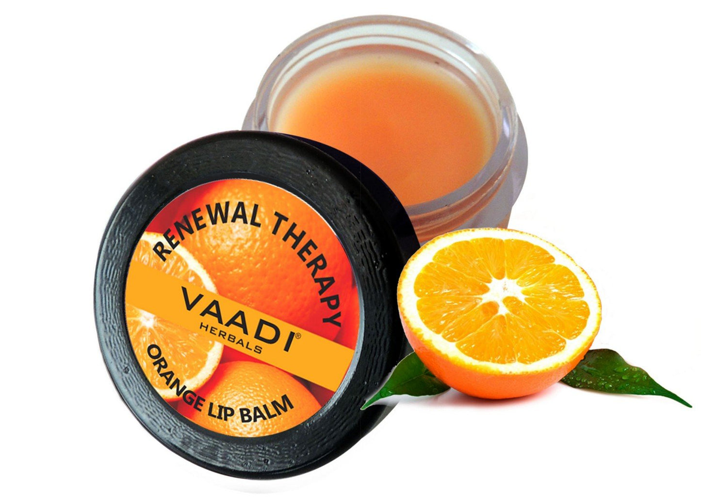Vaadi Herbals Organic Lip Balm with Orange & Shea Butter - Lip Renewing Therapy, 6 gm