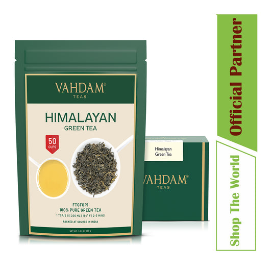 Vahdam Himalayan Green Tea (50 Cups)