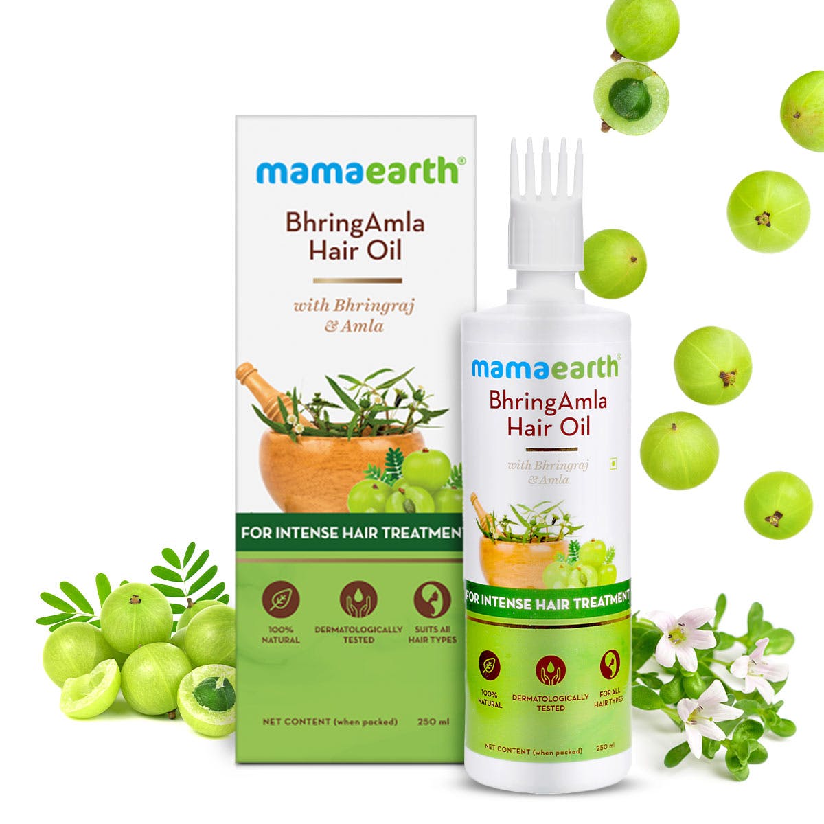 Mamaearth Intense Hair Treatment Trio with BhringAmla (Hair Oil 250ml + Hair Shampoo 250ml + Hair Conditioner 250 ml)