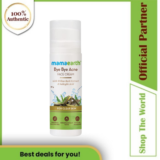 Mamaearth Clear Skin Bye Bye Acne Face Cream with Willow Bark Extract & Salicylic Acid  -30g