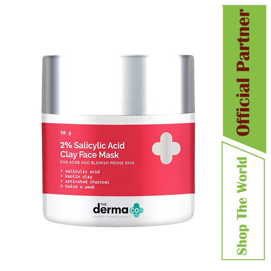 The Derma Co Blemish Treatment & Skin Toning 2% Salicylic Acid Clay Face Mask, 50 gm