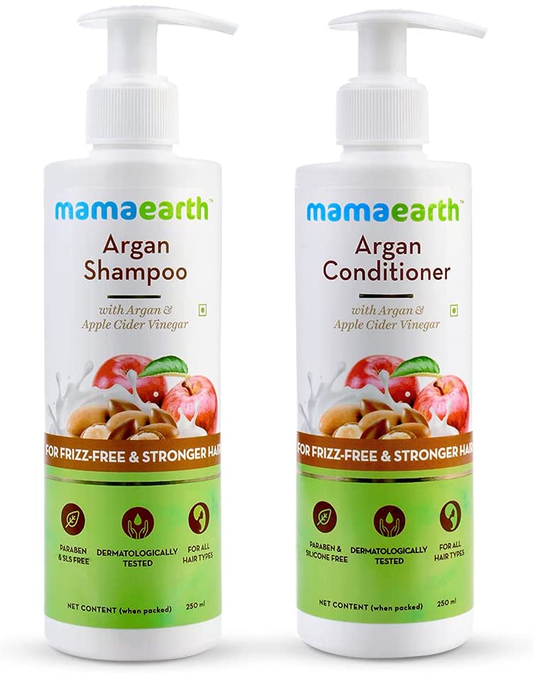 Mamaearth Frizz-Free Argan and Apple Cider Vinegar Shampoo & Conditioner Duo (250 ml each)