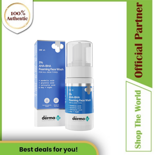 The Derma Co Acne Control 3% AHA-BHA Foaming Face Wash for all Skin Types, 100 ml