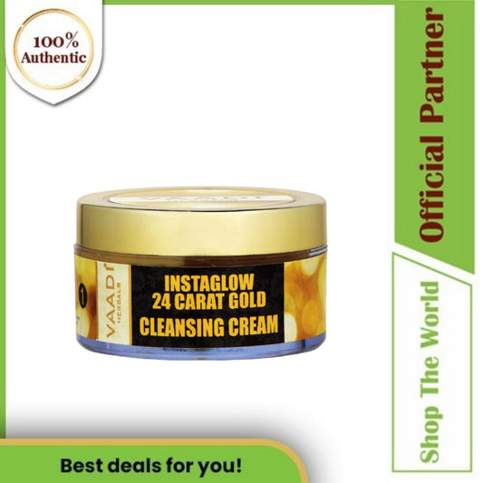 Vaadi Herbals Organic Instaglow 24 Carat Gold Cleansing Cream, 50 gm