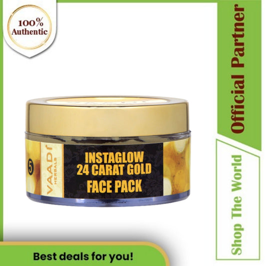 Vaadi Herbals Organic Instaglow 24 Carat Gold Face Pack, 70 gm