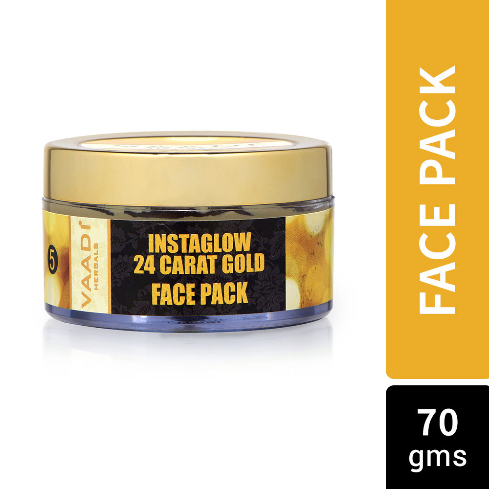 Vaadi Herbals Organic Instaglow 24 Carat Gold Face Pack, 70 gm