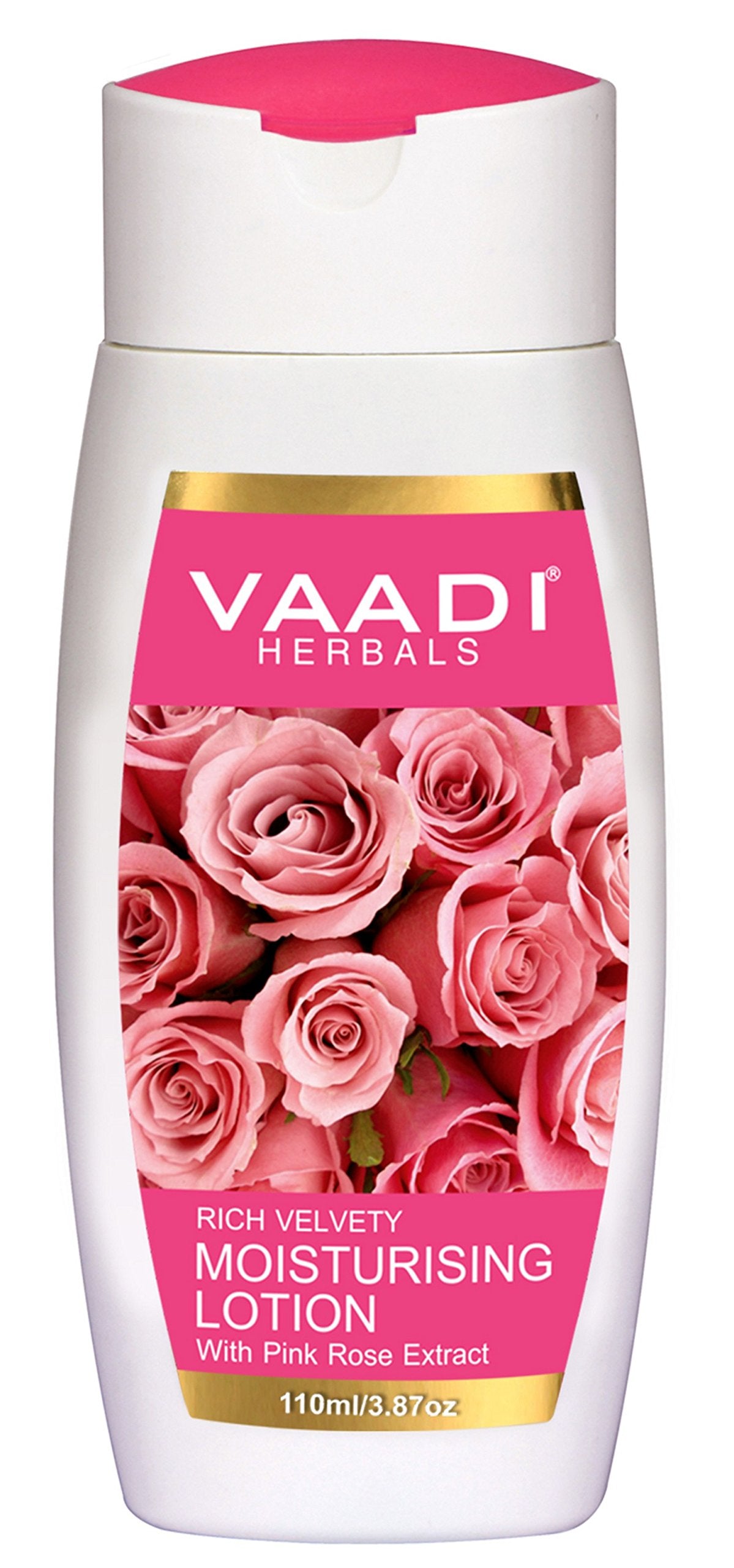 Vaadi Herbals Organic Rich Velvety Moisturising Lotion With Pink Rose Extract, 110 ml (Regular)