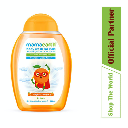 Mamaearth Body Wash For Kids with Orange & Oat Protein for age 2+ years - 300 ml