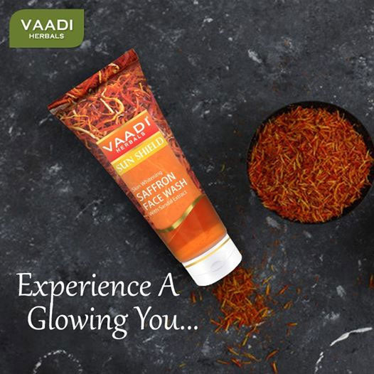 Vaadi Herbals Organic Skin Whitening Saffron Face Wash with Sandal Extracts, 60 ml