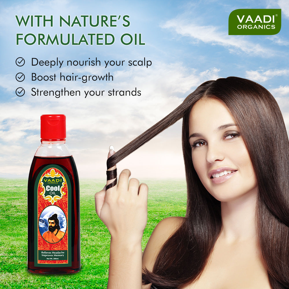 Vaadi Herbals Organic Stress- Relieving Cool Oil with Triphla & Almond, 200 ml