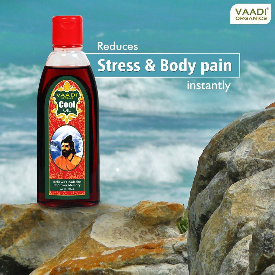 Vaadi Herbals Organic Stress- Relieving Cool Oil with Triphla & Almond, 200 ml