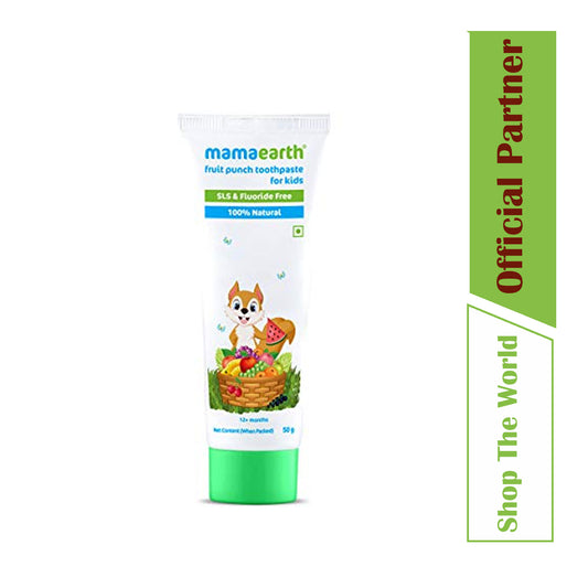 Mamaearth Fruit Punch Toothpaste for Kids - SLS & Fluoride Free 50g
