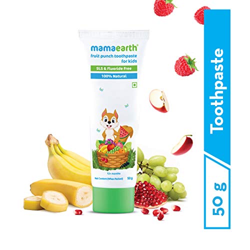 Mamaearth Fruit Punch Toothpaste for Kids - SLS & Fluoride Free 50g