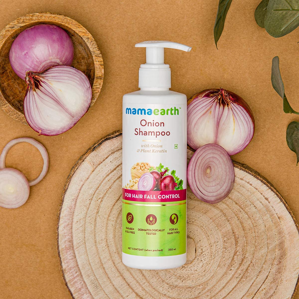 Mamaearth Anti-Hairfall Onion Shampoo with Onion and Plant Keratin - 250 ml
