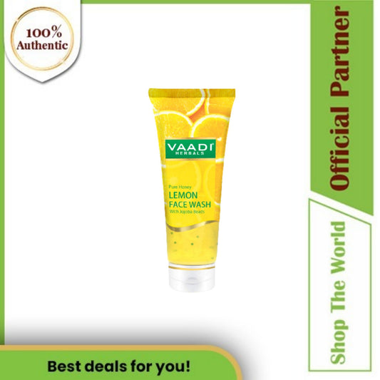 Vaadi Herbals Organic Pure Honey Lemon Face Wash With Jojoba Beads, 60 ml (Regular)