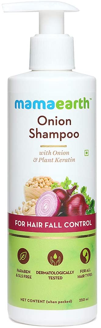 Mamaearth Anti-Hairfall Onion Shampoo with Onion and Plant Keratin - 250 ml