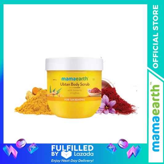Mamaearth Anti-Tan Ubtan Body Scrub With Turmeric & Saffron, 200 gm