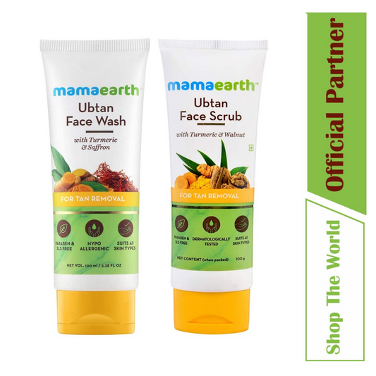 Mamaearth Tan Removal Ubtan Face Duo (Face Wash 100ml + Face Scrub 100g)
