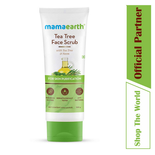 Mamaearth Skin Purification Tea Tree Face Scrub with Neem, 100g