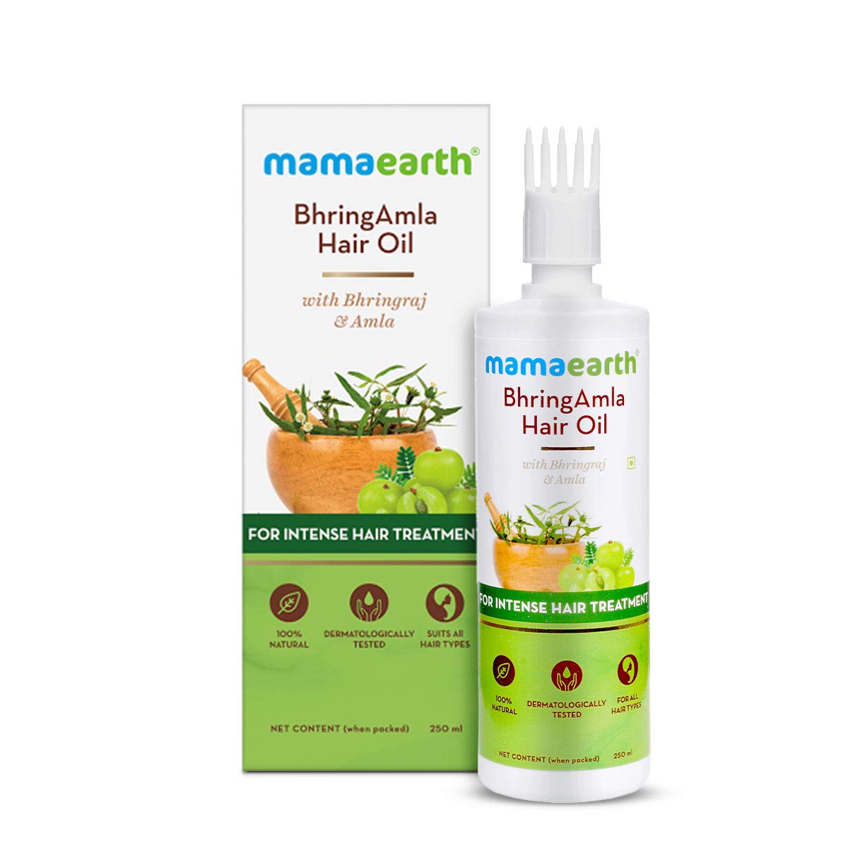 Mamaearth Intense Hair Treatment BhringAmla Combo (Hair Oil 250 ml + Shampoo 250 ml)