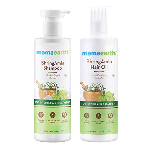 Mamaearth Intense Hair Treatment BhringAmla Combo (Hair Oil 250 ml + Shampoo 250 ml)