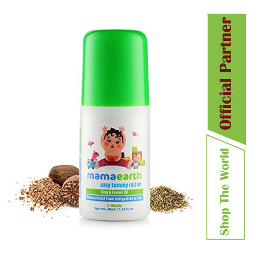 Mamaearth Easy Tummy Roll On for Colic & Gas Relief with Hing & Fennel Oil, 40ml (For external use)